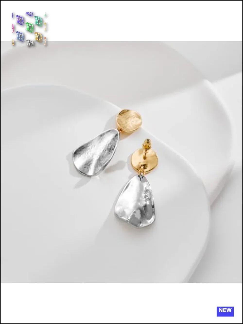Gold Plated Geometric Chunky Dangle Earrings Statement Jewelry Drop Earrings